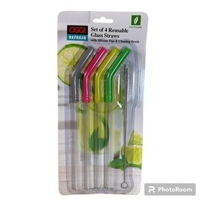 Reusable Glass Straws set of 4